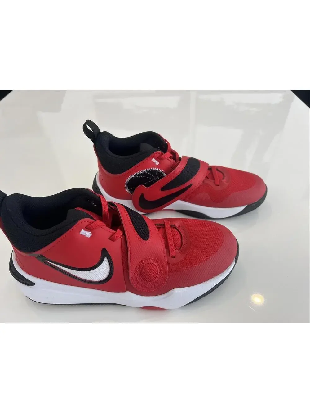 $59 Nike Team Hustle D 11 Basketball Sneakers University Red/Black Youth 4.5 Y